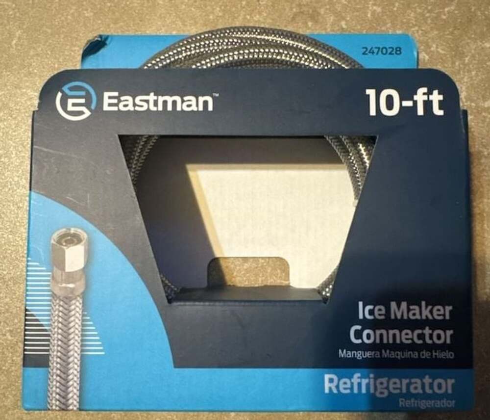 Eastman10ft Stainless Steel Braided Ice Maker Connector, 1/4in Compression1/4-in